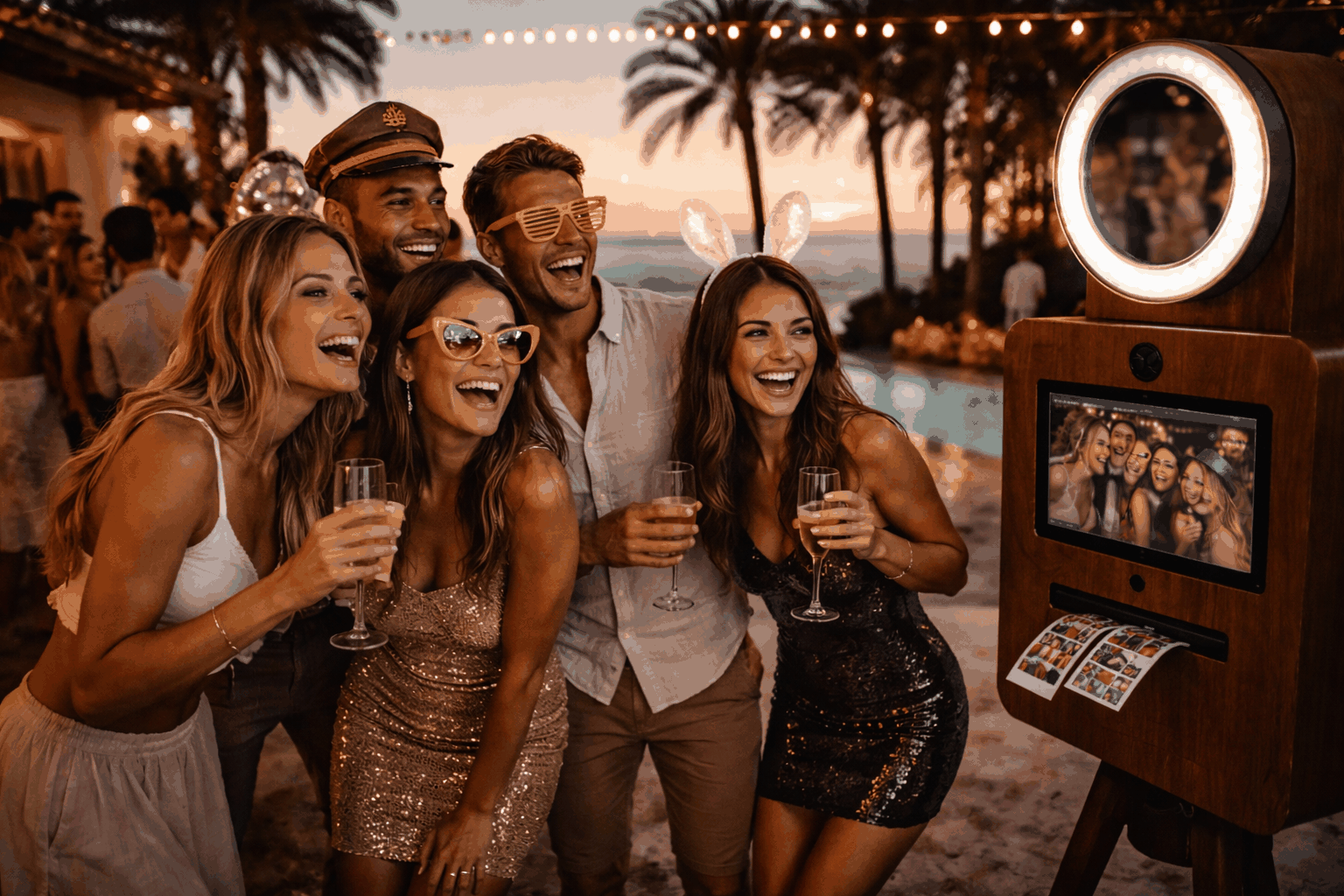 Villa party photo booth Ibiza